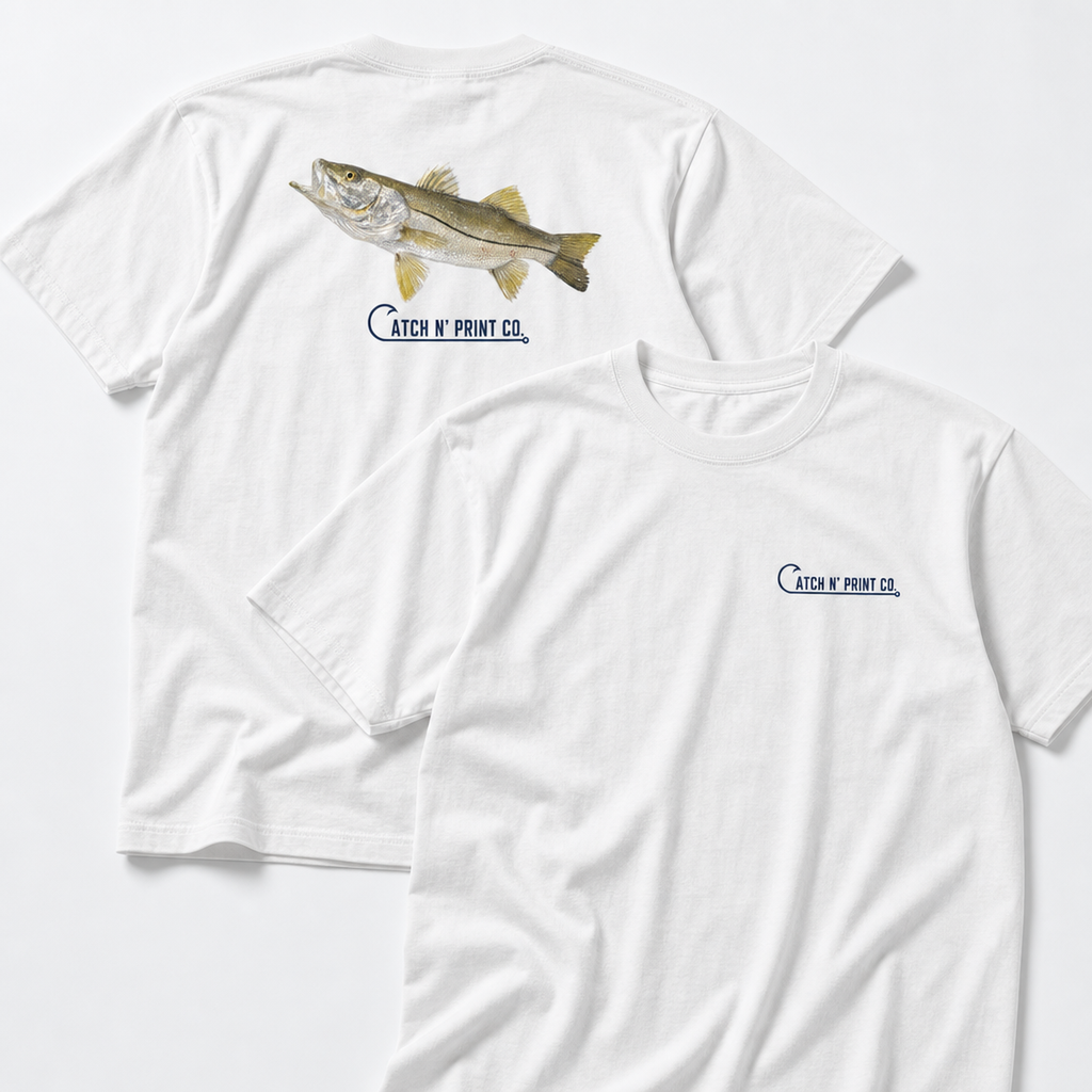 Catch N' Print custom fish tee printed with a snook