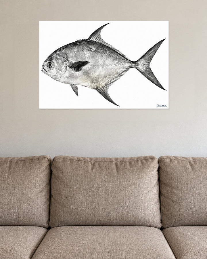 Black and white fine art paper print, at true size