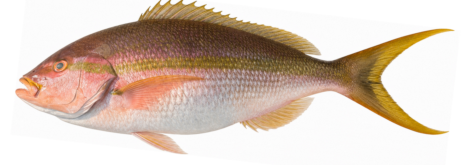 The same yellowtail snapper, rendered as photorealistic artwork
